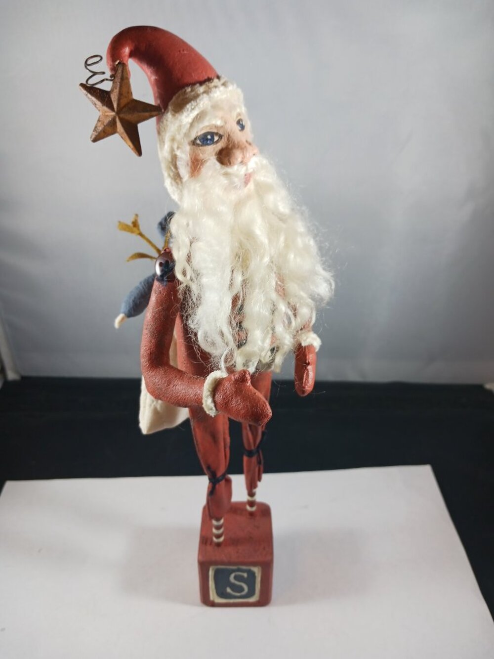 Handmade Santa Art Doll Primitive Style Collectable Keepsake - Picture 2 of 10